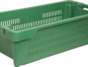 Ящик 800*400*225 мм. для рыбы конусный перфорир, зеленый /1/90/