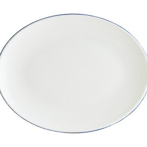 Блюдо овальное 310*240 мм. Ретро синий край, форма Мув Bonna /1/6/582/