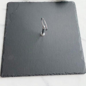 Блюдо для подачи квадр. 30*30 см. h=0,7 см. черное, сланец с ручкой MGprof /1/6/