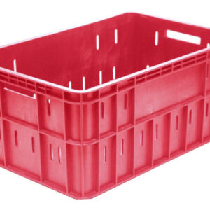 Ящик 603*403*260 мм. колбасный прямой перфорир., дно сплошное, красный /1/36/