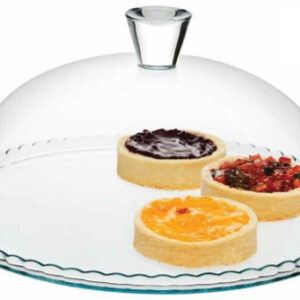 Блюдо для торта d=32 см. стекло, с крышкой h=15 см. бортик вверх Патисери /1/4/30/